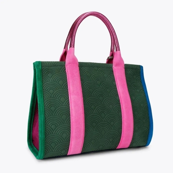 💚🔹️Kurt Geiger🔹️ London southbank Suede Rainbow Embossed tote bag (Msrp $398) - Picture 6 of 9